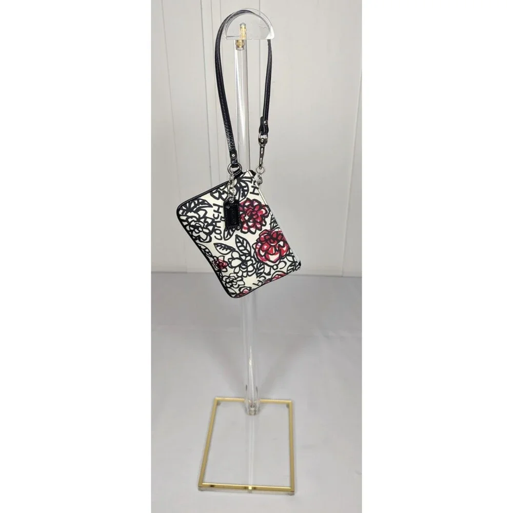 COACH Poppy Wristlet Coin Wallet with Roses - RARE!